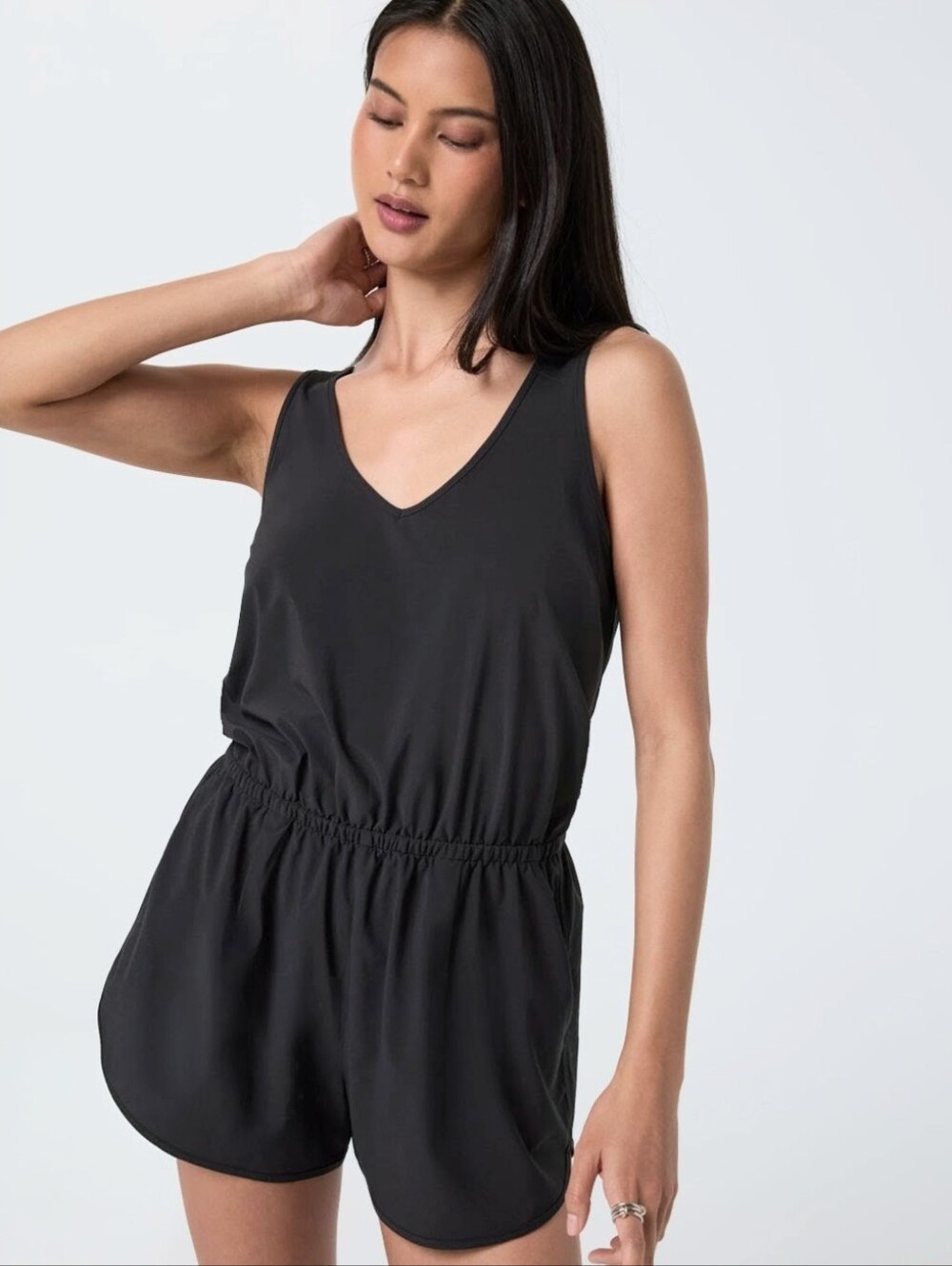 Nwt Reitmans Signature Elegant Black Tie-Detail Shorts Romper Size XXL